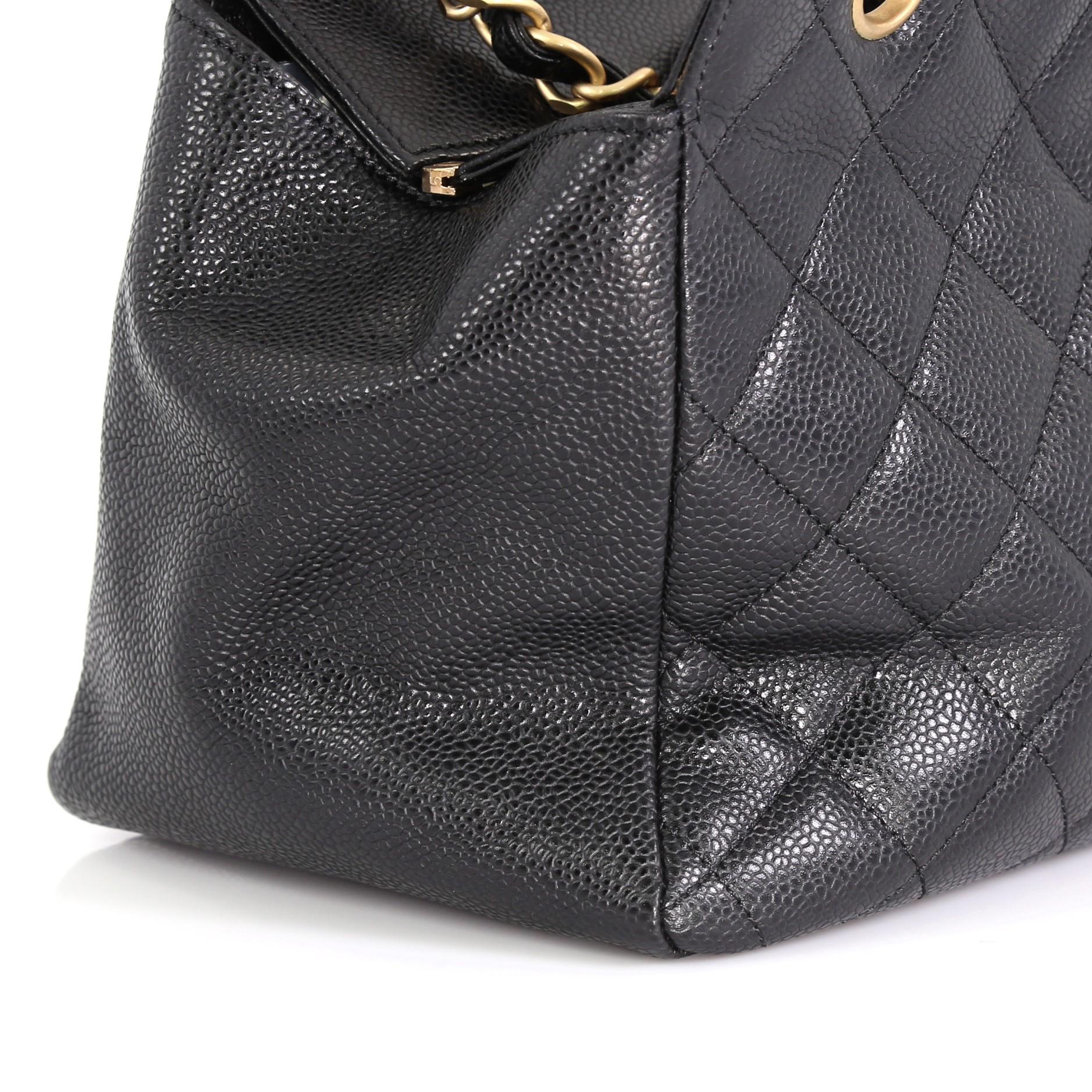 Women's Chanel Petite Timeless Tote Quilted Caviar
