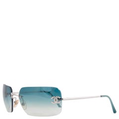 CHANEL petrol blue 4017-D CRYSTALL CC Sunglasses