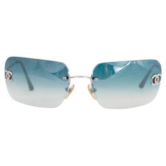 CHANEL petrol blue 4017-D CRYSTALL CC Sunglasses