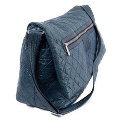 CHANEL petrol blue nylon COCO COCOON LARGE Messenger Bag