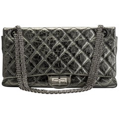 Chanel Pewter Double-Flap Maxi Reissue Bag