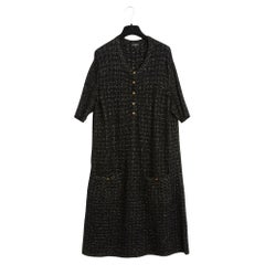 Chanel PF2017 The Ritz Robe FR48 Robe en maille noire brillante UK20 US18