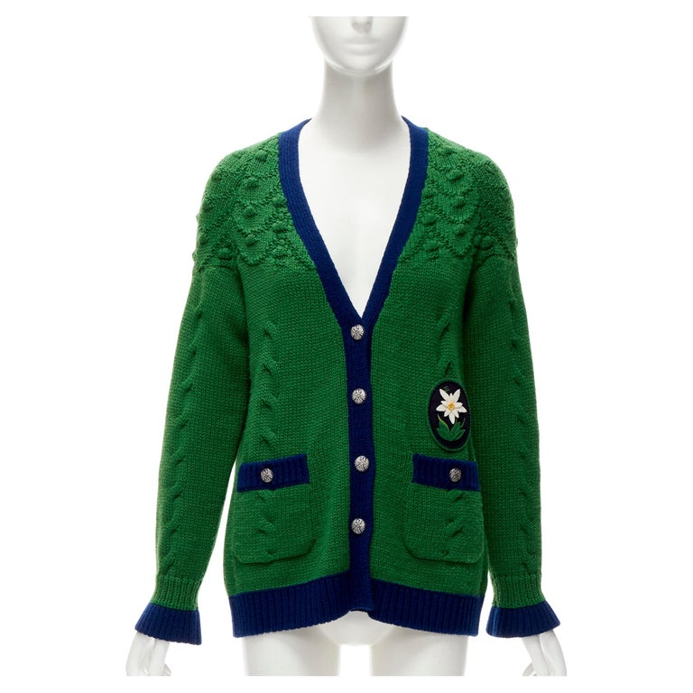 Gilet Oversize En Laine Turquoise - Hemispheres Paris - Taille 40 - Vintage - Cardigan Long Femme