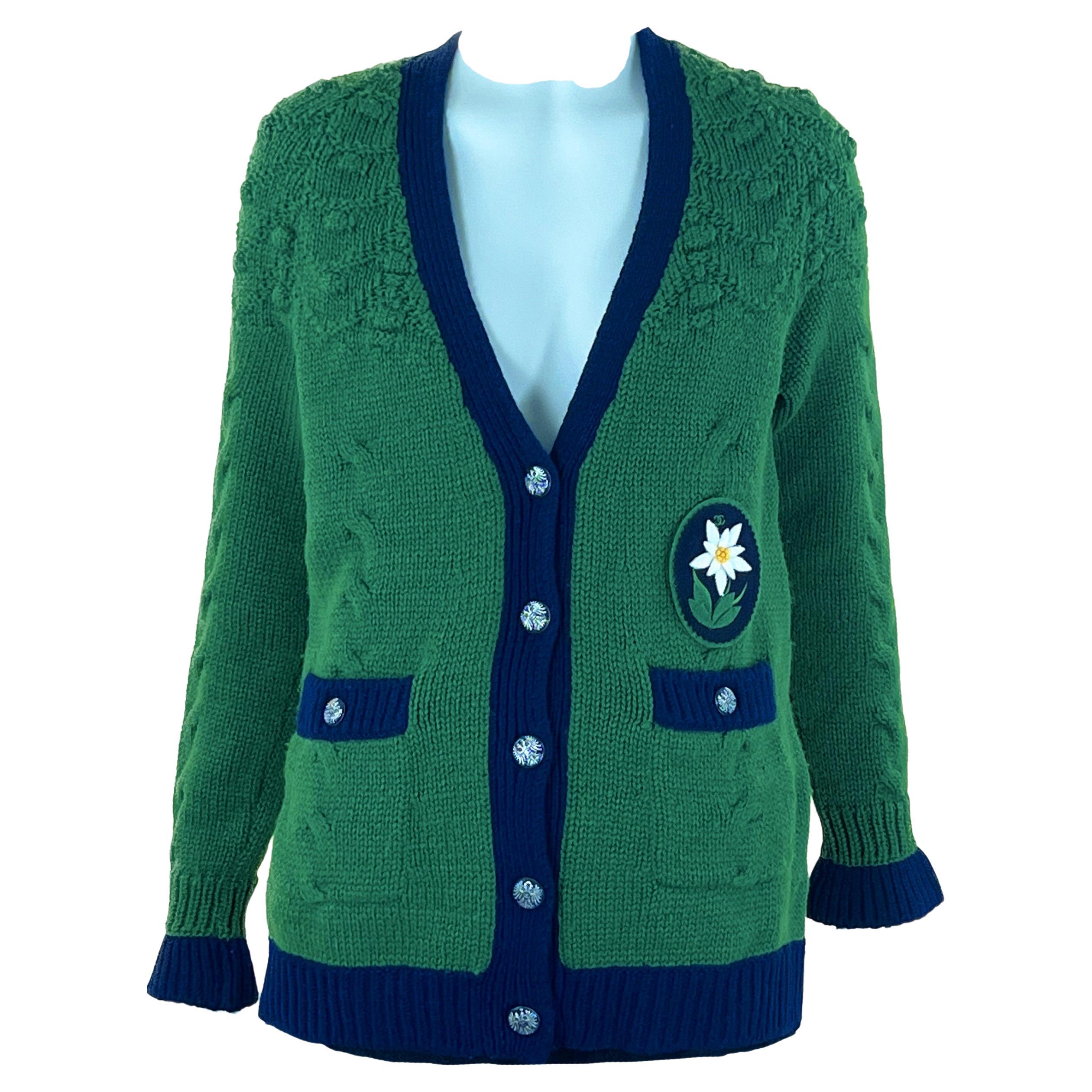 Chanel Pharrell Style Edelweiss Patch Cardigan For Sale