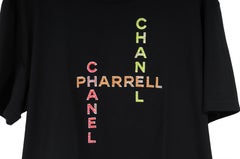 Chanel Pharrell T Shirt XL Black Pink Sequence Coco Logo Cotton Short Sleeve