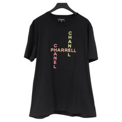 Chanel Pharrell T Shirt XL Black Pink Sequence Coco Logo Cotton Short Sleeve