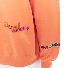 CHANEL Pharrell Williams 19D orange lesage crystal embroidered hoodie M