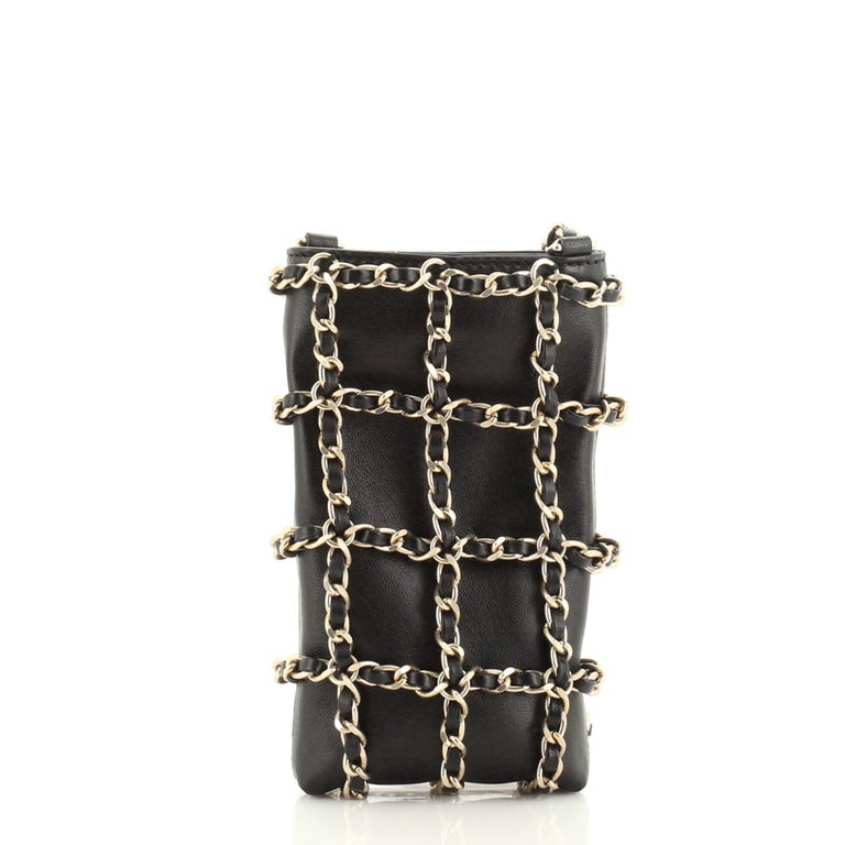 Chanel Phone Case Clutch with Chain Lambskin with Chain Detail at