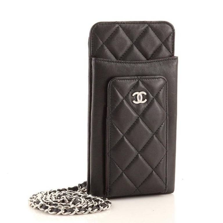 Chanel Phone Holder Crossbody Bag Quilted Lambskin at 1stDibs