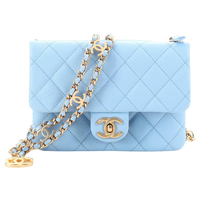 Chanel Pick Me Up Logo Chain Belt Bag Quilted Caviar at 1stDibs