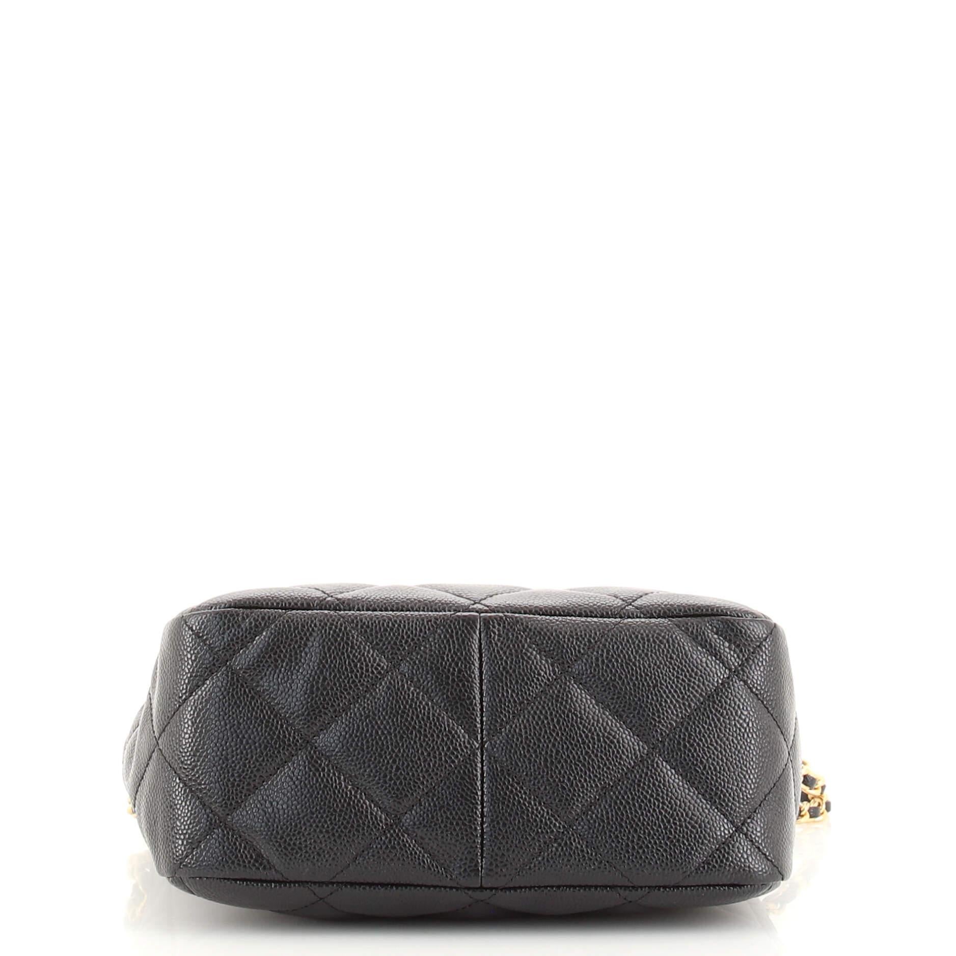 Women's or Men's Chanel Pick Me Up Logo Chain Hobo Quilted Caviar Small
