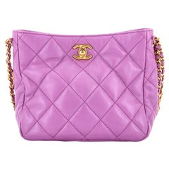 Chanel Pick Me Up Logo Chain Hobo Quilted Lambskin Small