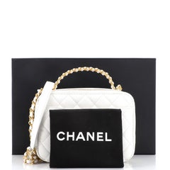 Chanel Pick Me Up Logo Handle Vanity Case Quilted Caviar Small