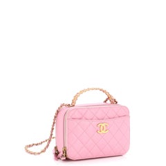 Chanel Pick Me Up Logo Handle Vanity Case Quilted Caviar Small