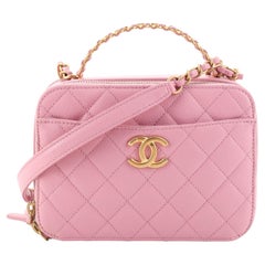Chanel Pick Me Up Logo Handle Vanity Case Quilted Caviar Small