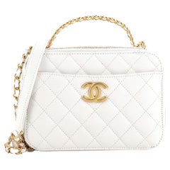 Chanel Pick Me Up Logo Handle Vanity Case Quilted Caviar Small