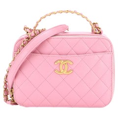 Chanel Pick Me Up Logo Handle Vanity Case Quilted Caviar Small