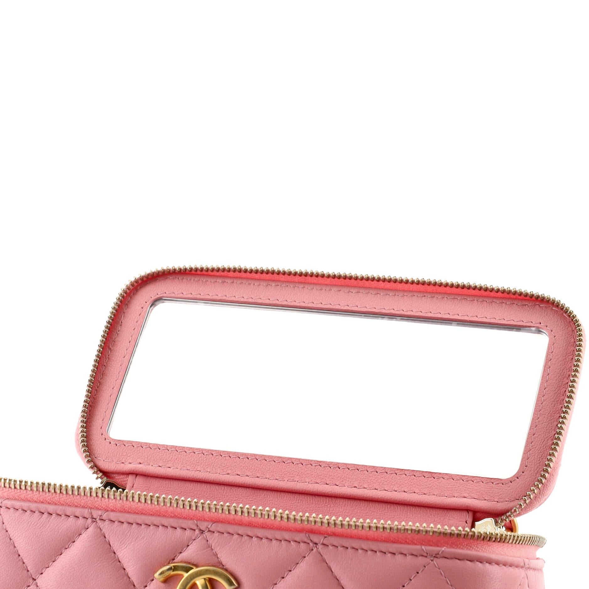 Chanel Pick Me Up Logo Handle Vanity Case with Chain Quilted Lambskin 3