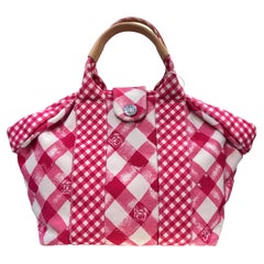 Chanel Picnic Vichy Print Pink Canvas and leather bag