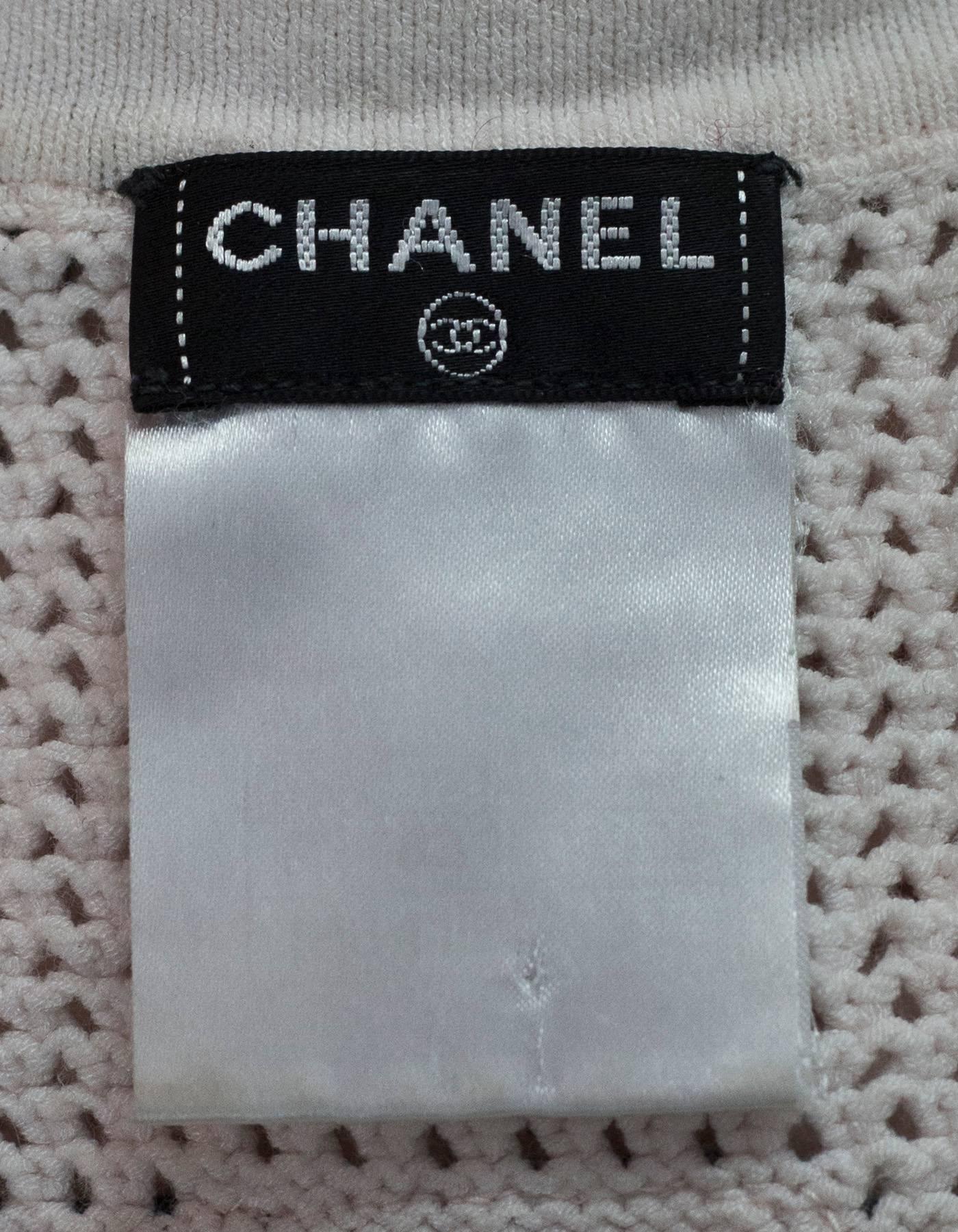 Gray Chanel Pink & Black Knit CC Sweater