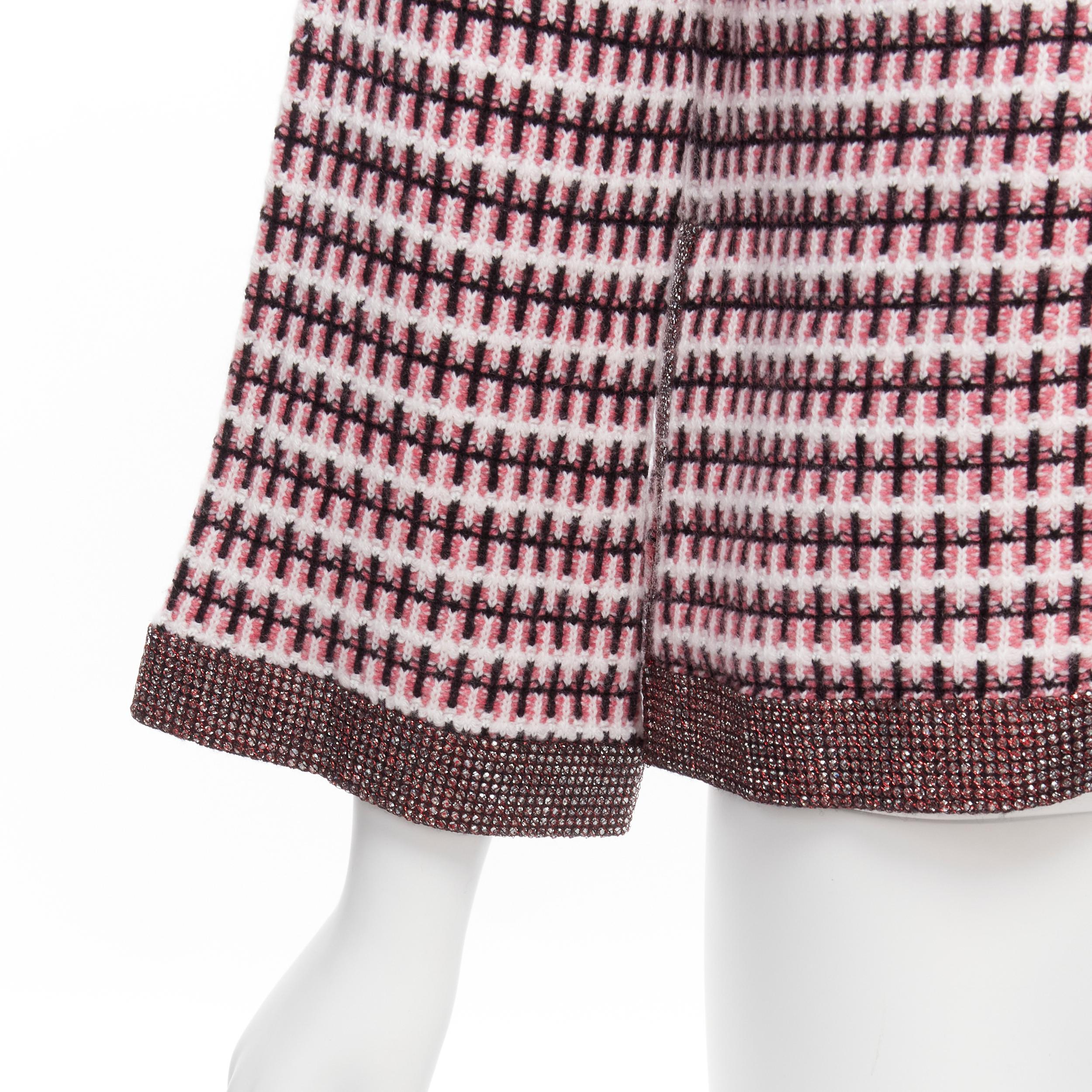 CHANEL pink 100% cashmere tweed crystal trim swing cardigan jacket FR34 XS For Sale 4