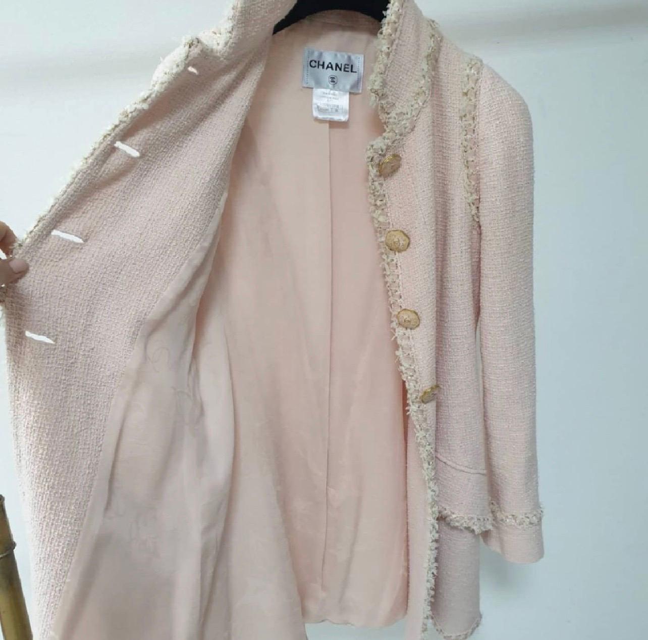 Chanel Pink 13c Cruise 2013 Boucle Fringe Military Style Pea Jacket Coat 5