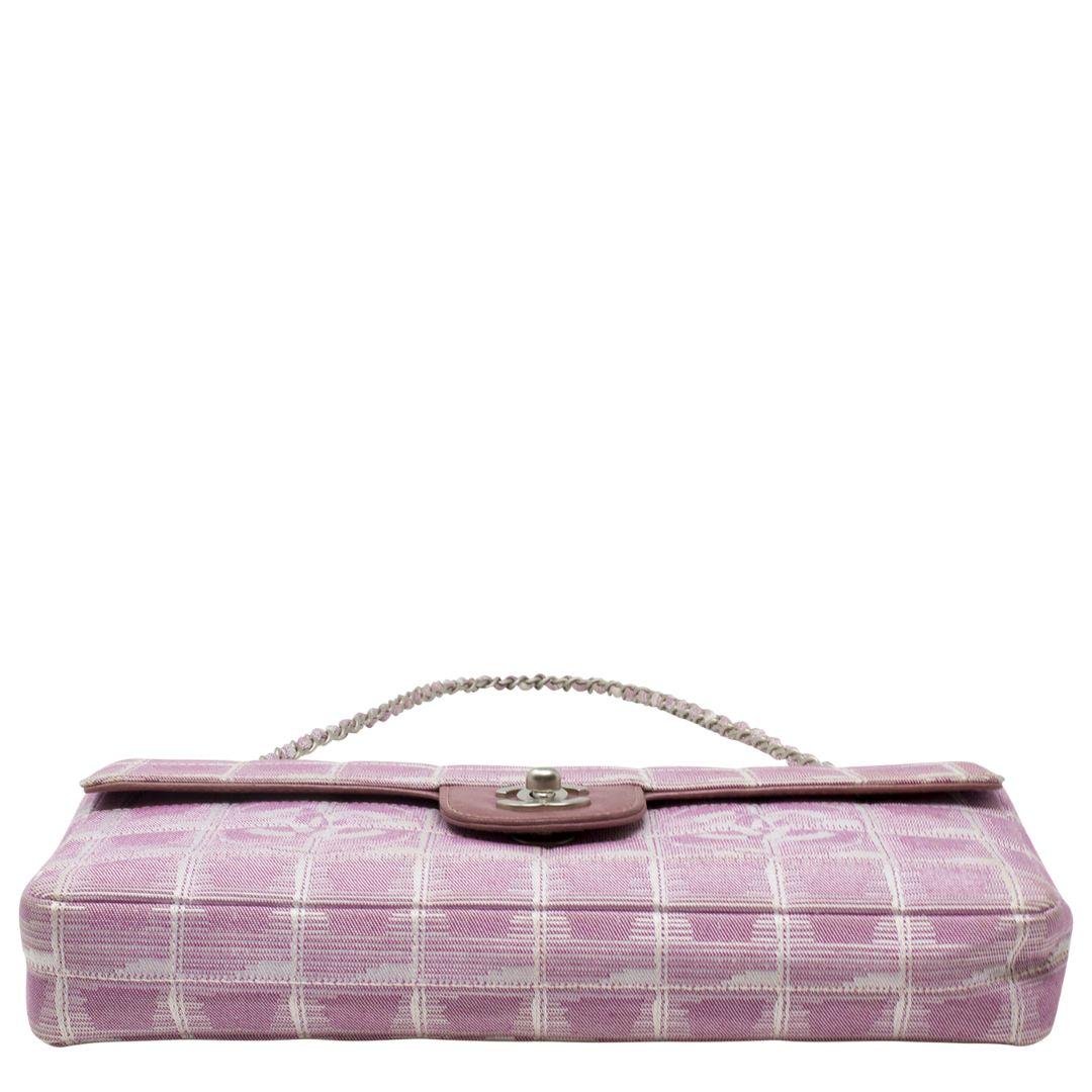 Women's or Men's Chanel Pink 2000 Travel Ligne East West Flap Bag Chanel Pink 2000 Travel Ligne E