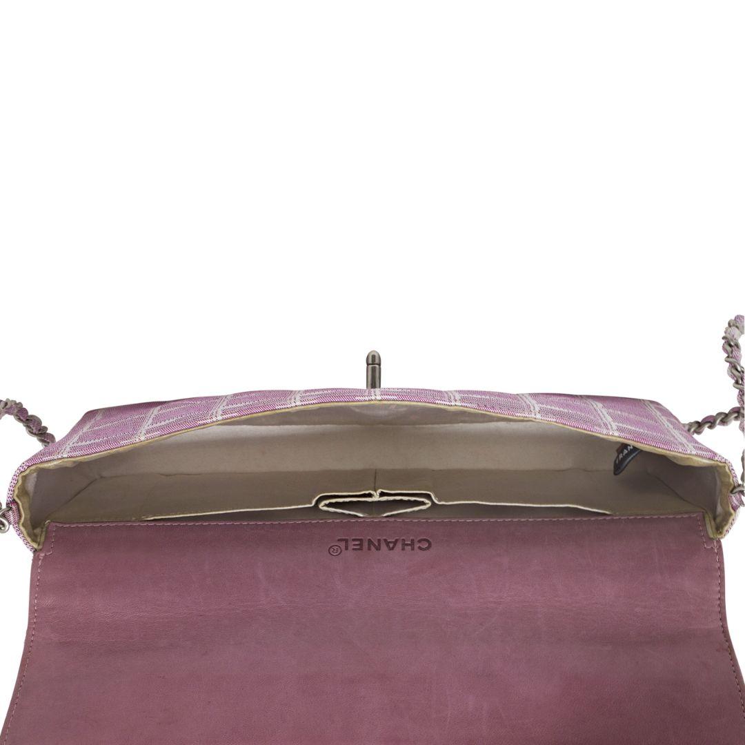 Chanel Pink 2000 Travel Ligne East West Flap Bag Chanel Pink 2000 Travel Ligne E 1