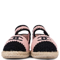 CHANEL pink 2022 22C DUBAI BRAIDED KNIT MARY JANE ESPADRILLES Shoes 36