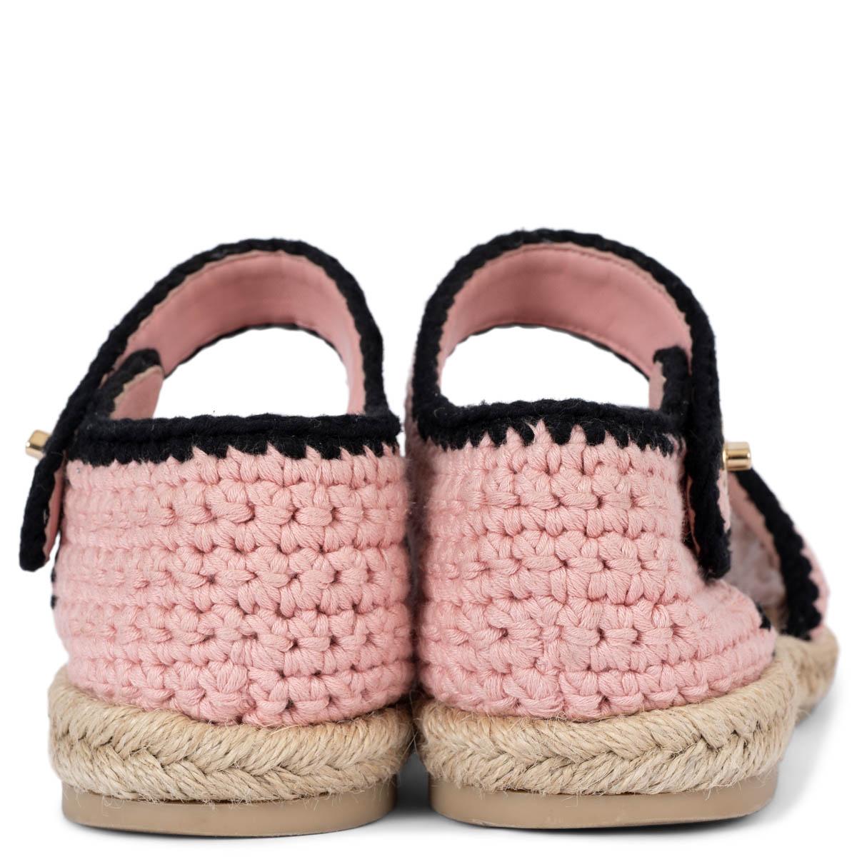 CHANEL pink 2022 22C DUBAI BRAIDED KNIT MARY JANE ESPADRILLES Shoes 36 For Sale 1