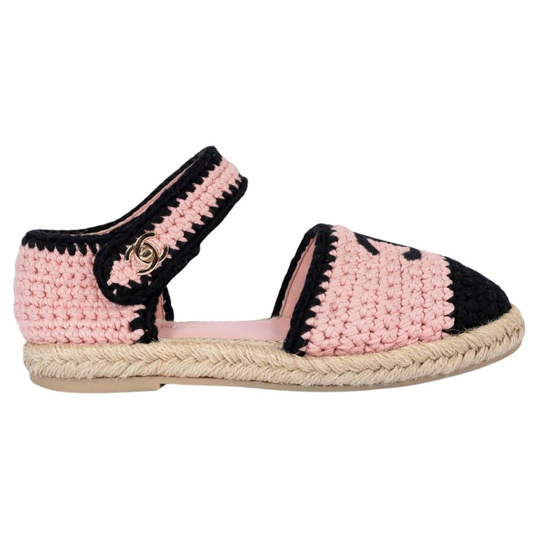 CHANEL pink 2022 22C DUBAI BRAIDED KNIT MARY JANE ESPADRILLES