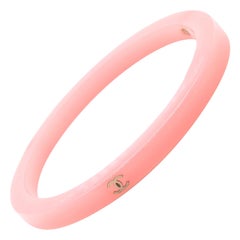 Chanel Pink Acrylic CC Bangle Bracelet