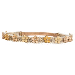 CHANEL pink & amber 2018 GREECE FLOWER & PEARL Headband