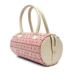 Chanel Pink and Beige Lucite “Puzzle” Mini Barrel Duffel Bag with Gold Hardware