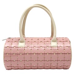 Chanel Pink and Beige Lucite “Puzzle” Mini Barrel Duffel Bag with Gold Hardware