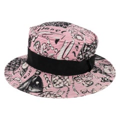 Chanel Pink and Black Cotton Hat, 1993