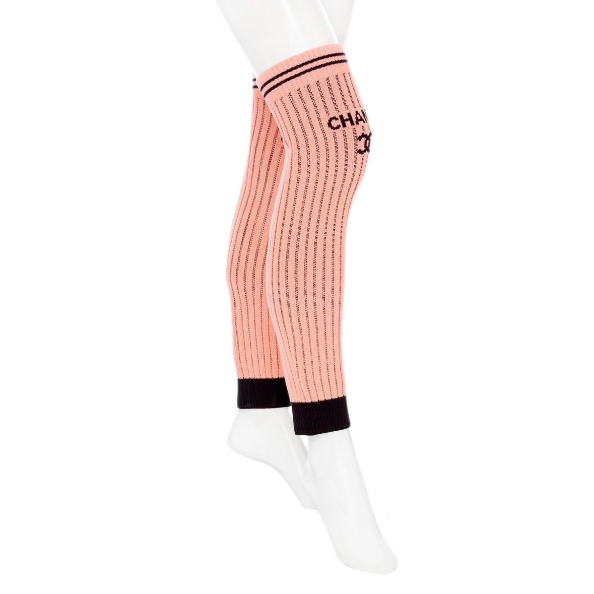 Chanel Pink and Black Striped Knit Gaiters

2023/4 Cruise Collection
Pink and Black
Ribbed knit texture
Interlocking CC and logo
Fits snug or slouchy
81% Viscose, 19% Polyester; 70% Viscose, 16% Polyester, 12% Nylon, 2% Spandex Combo
Excellent