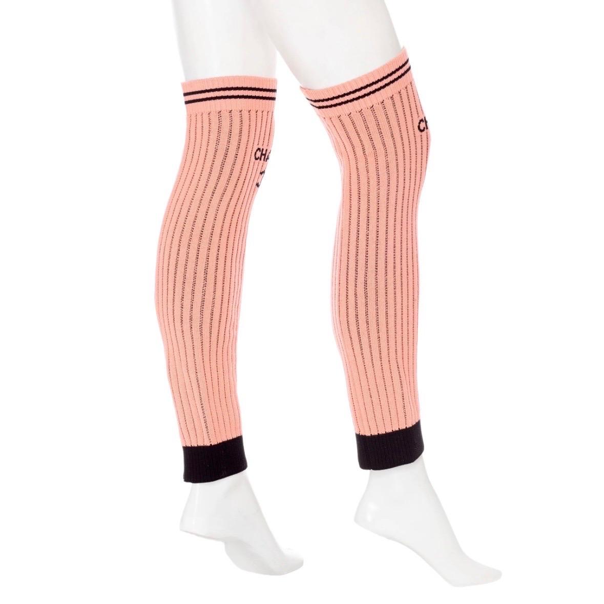 Orange Chanel Pink and Black Gaiters Cruise 2023 For Sale