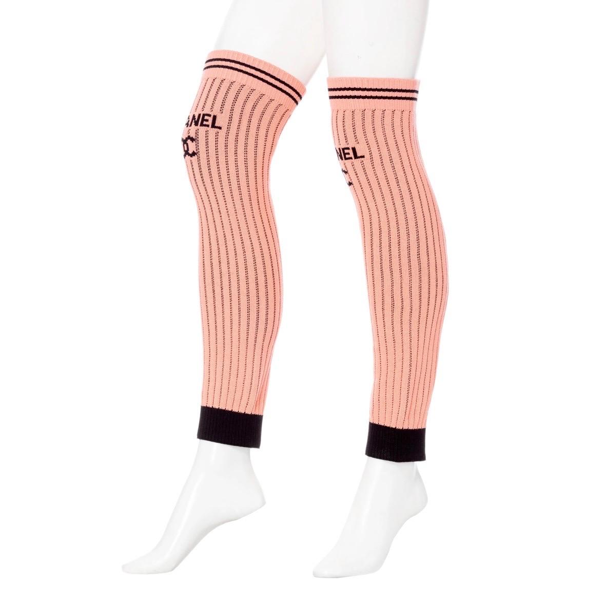 Women's Chanel Pink and Black Gaiters Cruise 2023 For Sale