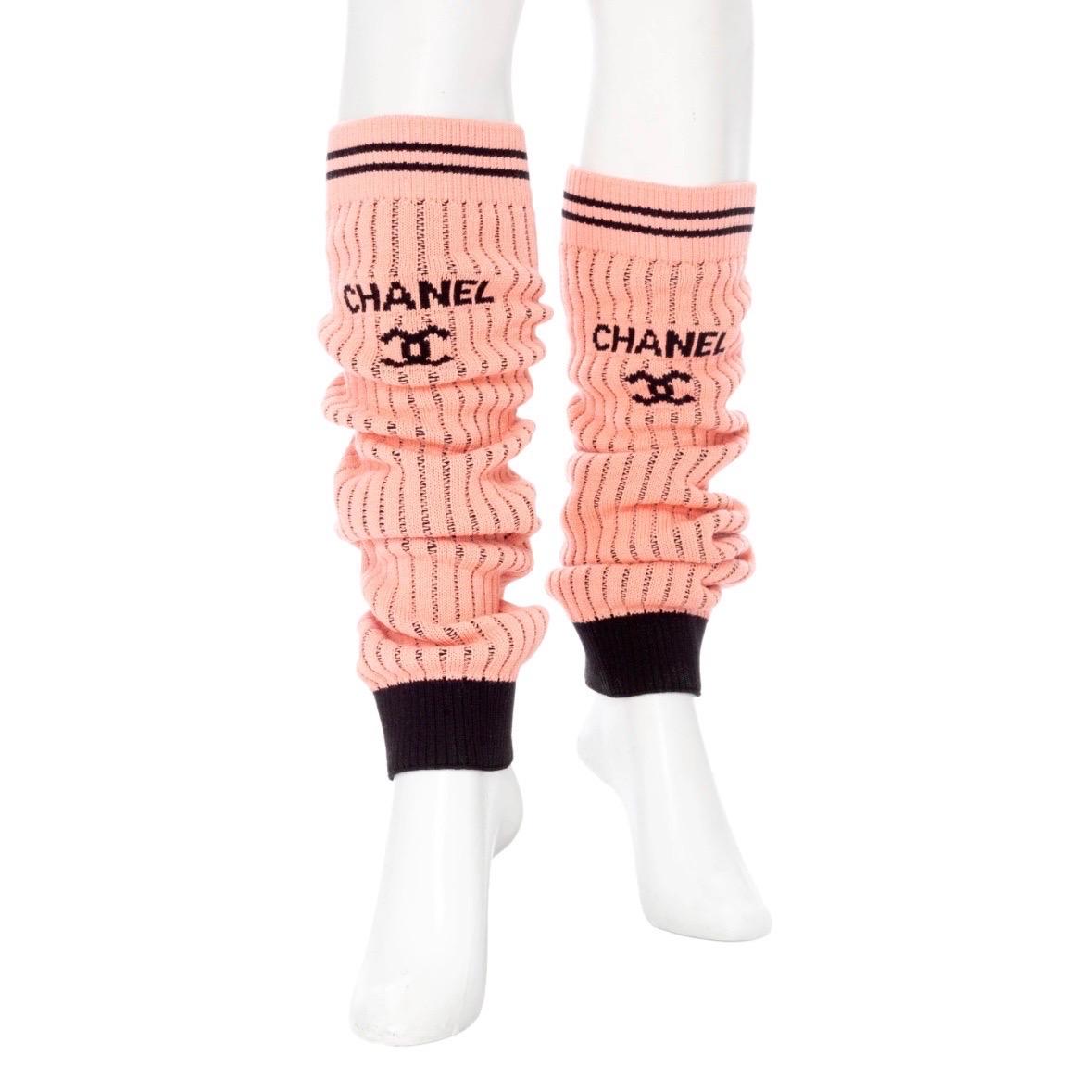 Chanel Pink and Black Gaiters Cruise 2023 For Sale 2