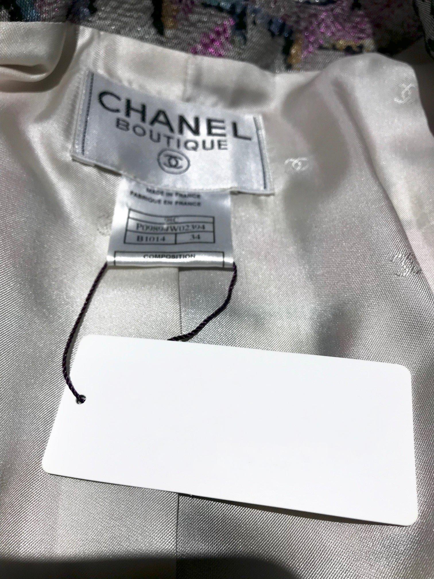 Chanel Pink and Blue Embellished Jacket 4