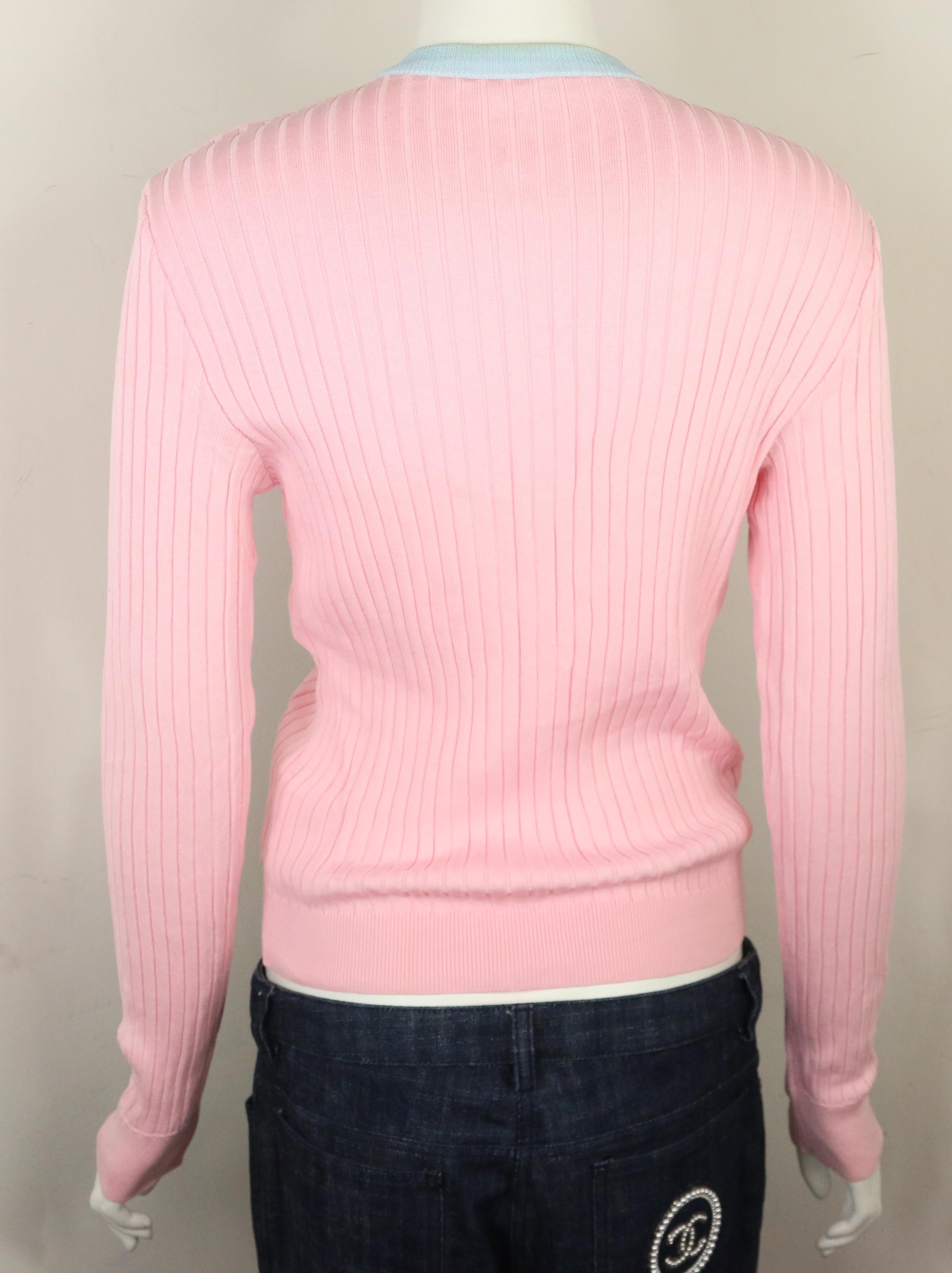 chanel pink sweater