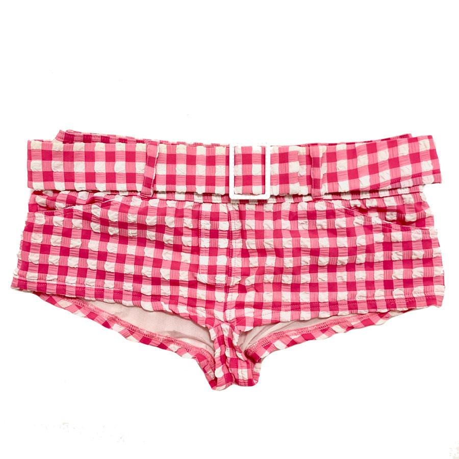 CHANEL Pink and White Gingham Swimming Suit  1