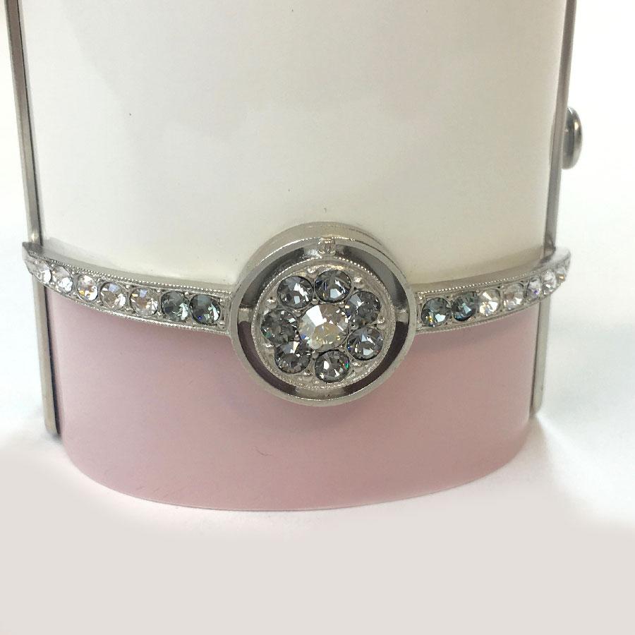 CHANEL Pink And White Long Cuff 3