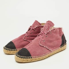 Espadrilles en toile rose/noir Chanel Taille 42