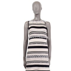 CHANEL pink black cashmere STRIPED SLEEVELESS KNIT Dress 38 S 11C
