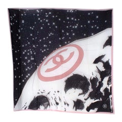 Chanel Pink & Black CC Moon Sketch Cashmere Shawl