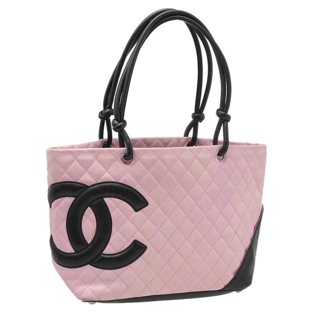 chanel pink and black bag