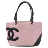 CHANEL CAMBON SHOPPING GM HANDBAG PINK AND BLACK QUILTED LEATHER TOTE BAG  ref.470949 - Joli Closet