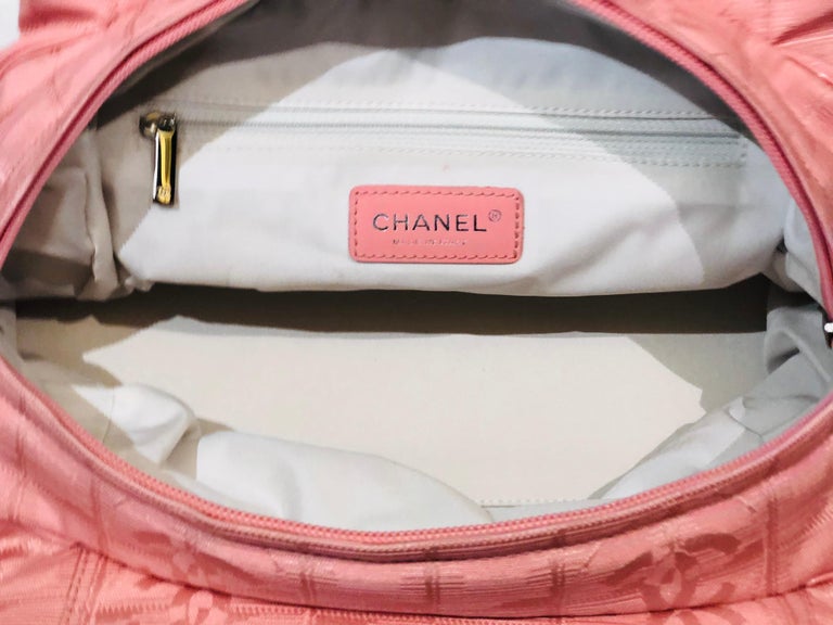 Chanel Pink Boston Style Handbag.  For Sale 4